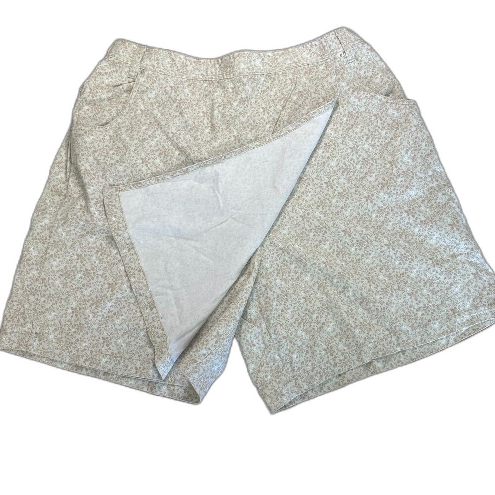 Vintage Casey & Max Skort Beige White Floral Size XL 90s Cottagecore Prairie